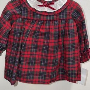 Red Plaid Baby Dress with White Collar - Edgehill Collection